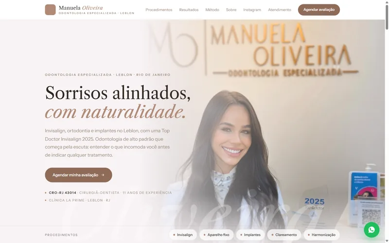 Dra. Manuela Oliveira · ortodontia